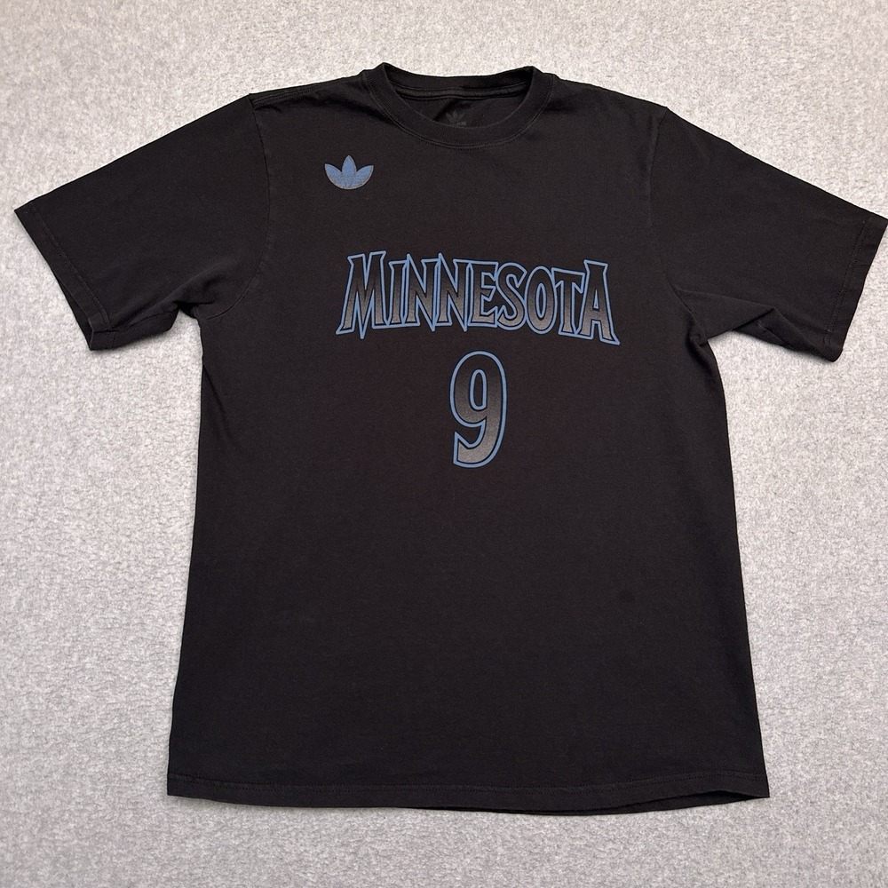 Adidas Minnesota Timberwolves‎ #9 Ricky Rubio T-Shirt Mens Medium Black NBA